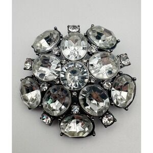 Vintage Rhinestone Brooch Large Statement MCM Atomic